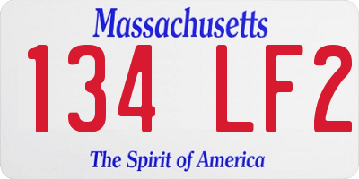 MA license plate 134LF2