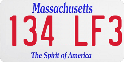 MA license plate 134LF3