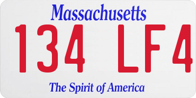 MA license plate 134LF4