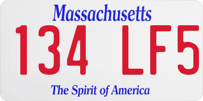 MA license plate 134LF5