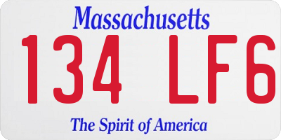 MA license plate 134LF6