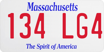 MA license plate 134LG4