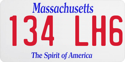 MA license plate 134LH6