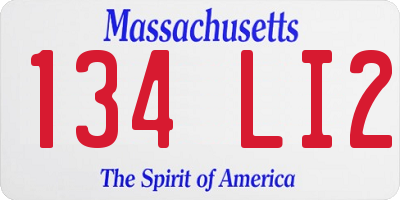MA license plate 134LI2
