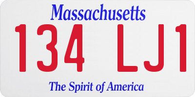 MA license plate 134LJ1