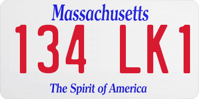 MA license plate 134LK1