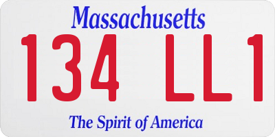 MA license plate 134LL1