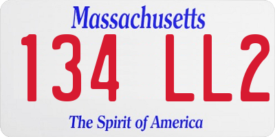 MA license plate 134LL2