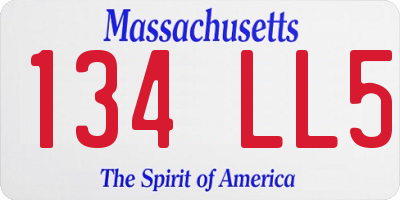 MA license plate 134LL5