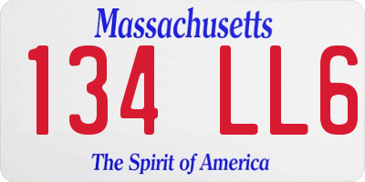 MA license plate 134LL6