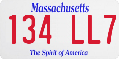 MA license plate 134LL7