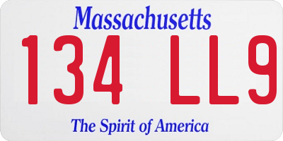MA license plate 134LL9