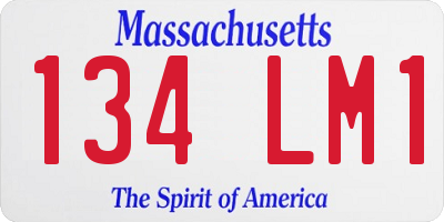 MA license plate 134LM1