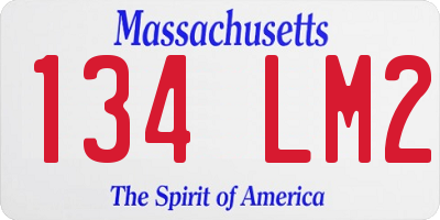 MA license plate 134LM2