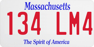 MA license plate 134LM4