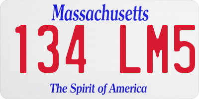 MA license plate 134LM5