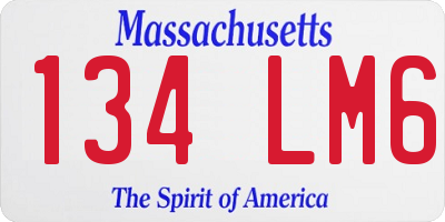 MA license plate 134LM6