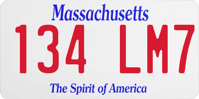 MA license plate 134LM7