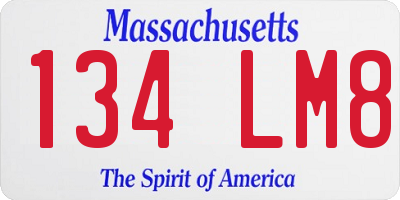 MA license plate 134LM8