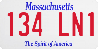 MA license plate 134LN1