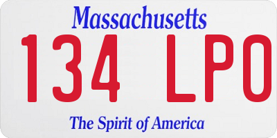 MA license plate 134LP0