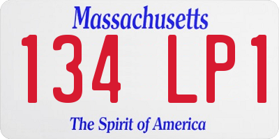 MA license plate 134LP1