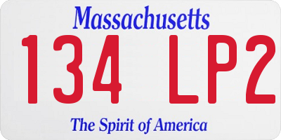 MA license plate 134LP2