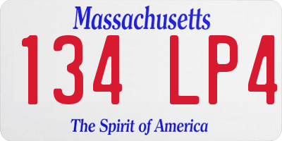 MA license plate 134LP4