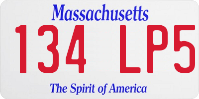MA license plate 134LP5