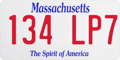 MA license plate 134LP7