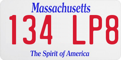 MA license plate 134LP8