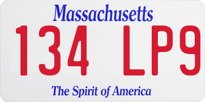 MA license plate 134LP9