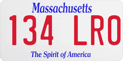MA license plate 134LR0