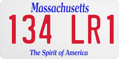 MA license plate 134LR1