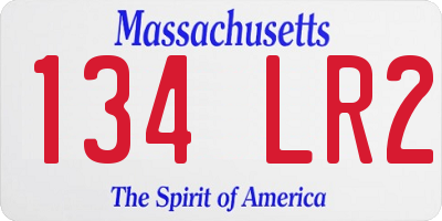 MA license plate 134LR2
