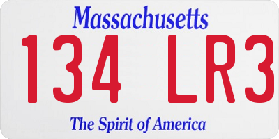 MA license plate 134LR3