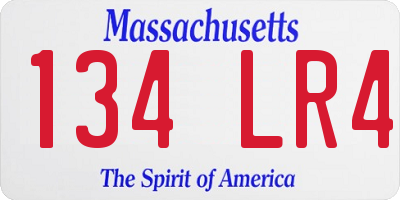 MA license plate 134LR4