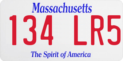 MA license plate 134LR5