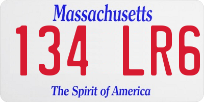 MA license plate 134LR6