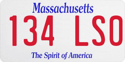 MA license plate 134LS0
