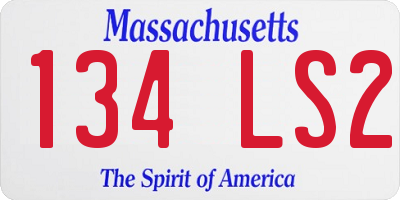 MA license plate 134LS2
