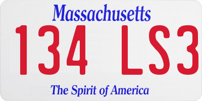MA license plate 134LS3
