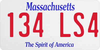 MA license plate 134LS4