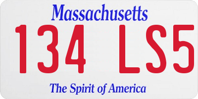 MA license plate 134LS5