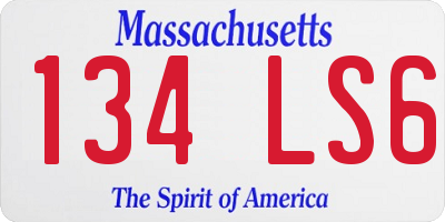 MA license plate 134LS6