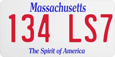 MA license plate 134LS7