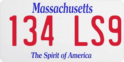 MA license plate 134LS9