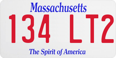 MA license plate 134LT2