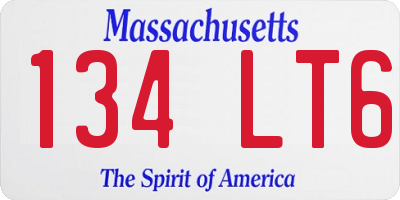 MA license plate 134LT6