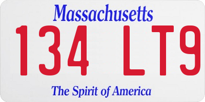 MA license plate 134LT9